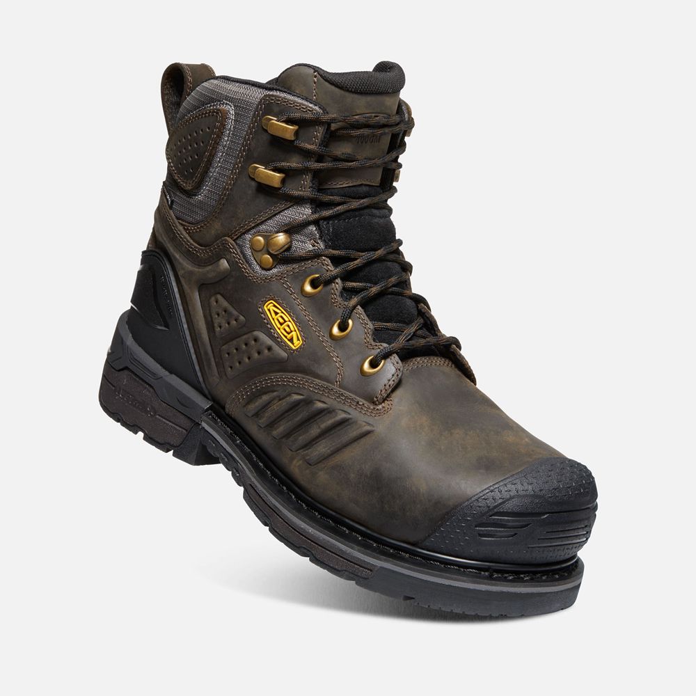 Botte de Travail Keen Homme Noir Marron | Philadelphia 6\" Insulated Waterproof (Carbon-Fiber Toe) |